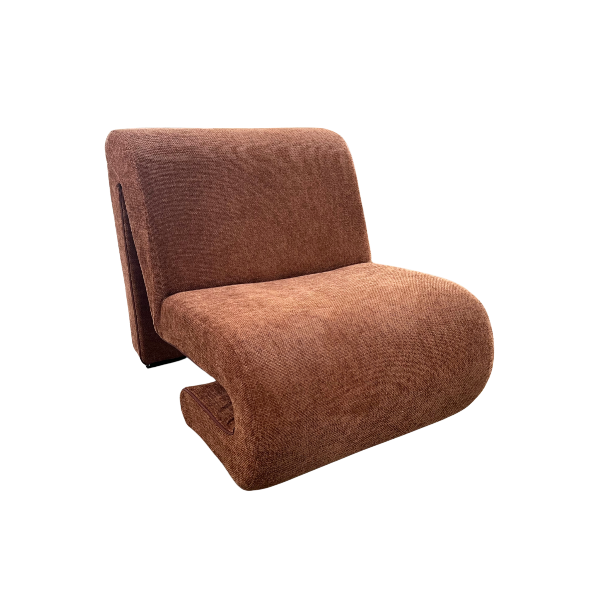 Fauteuil en tissu terracotta Ysera