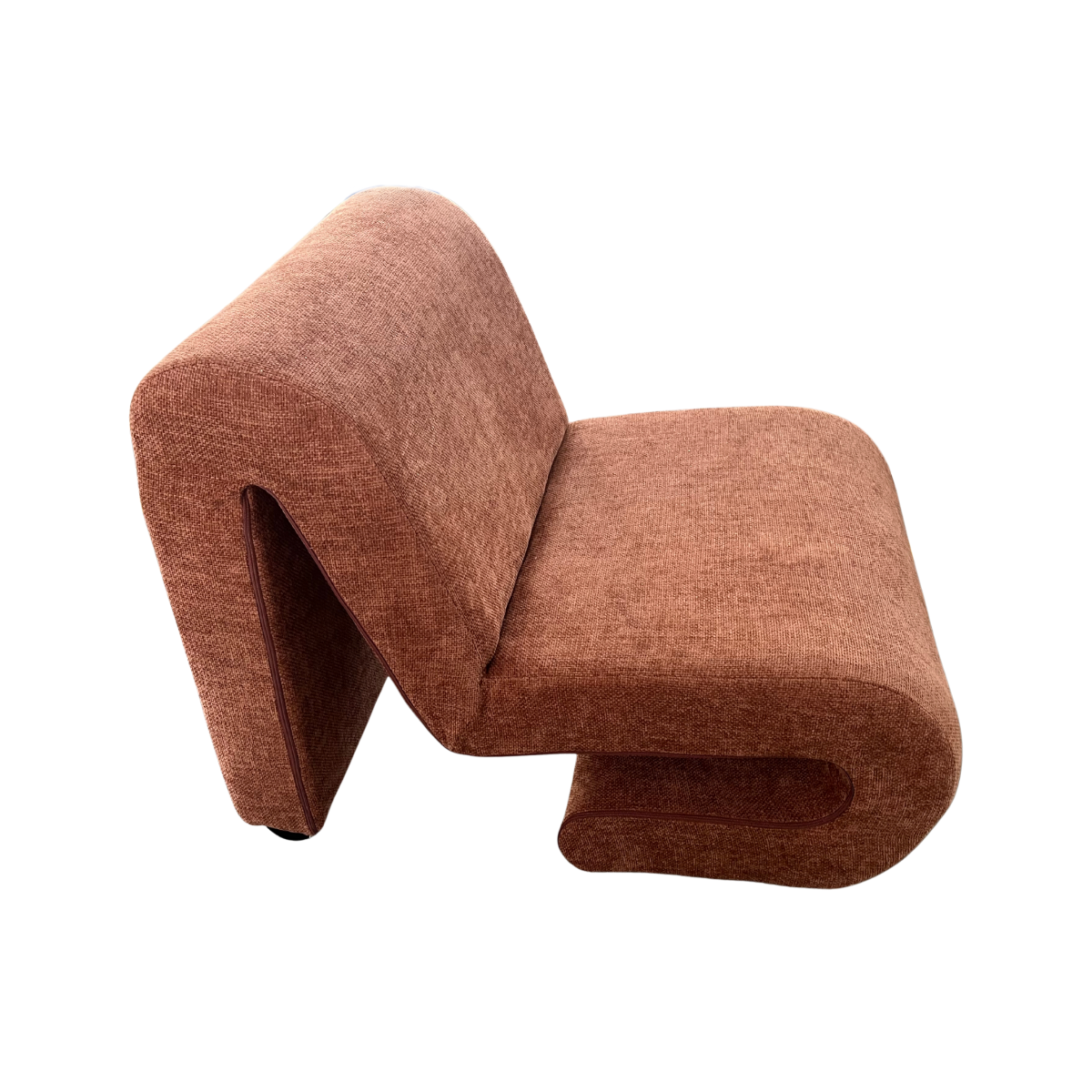 Fauteuil en tissu terracotta Ysera