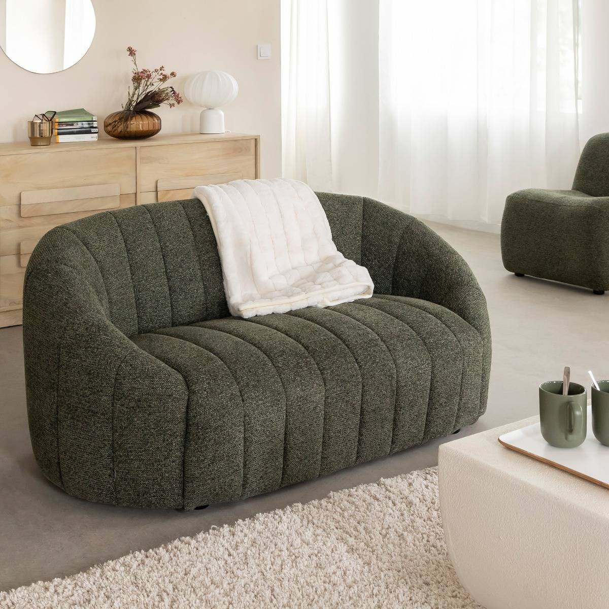 Canapé en tissu vert Axel