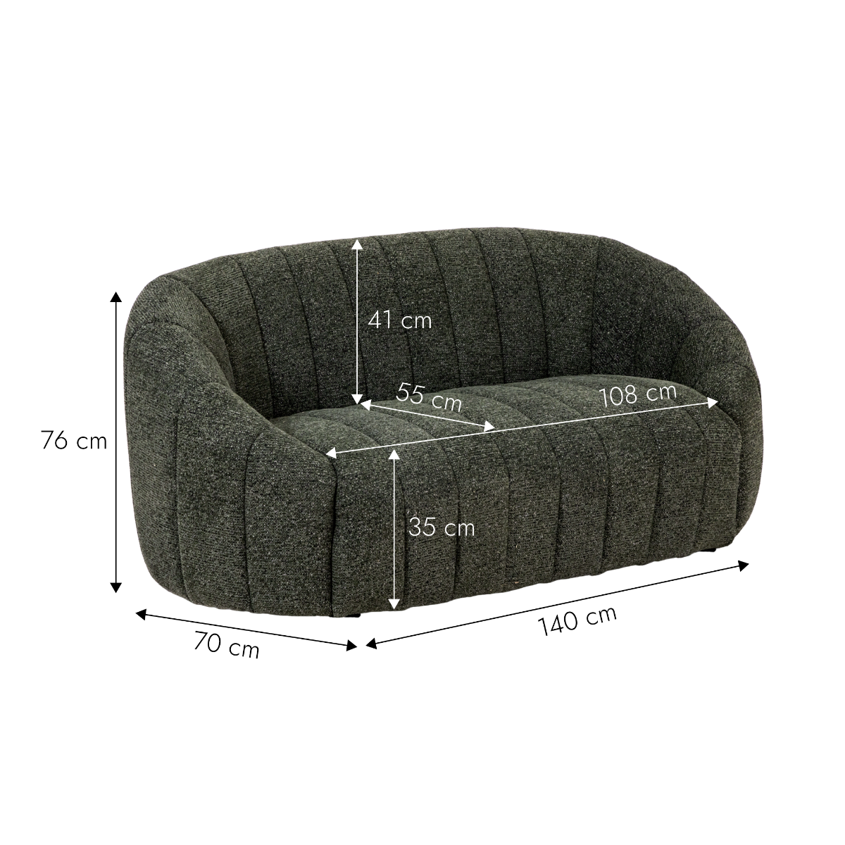 Canapé en tissu vert Axel