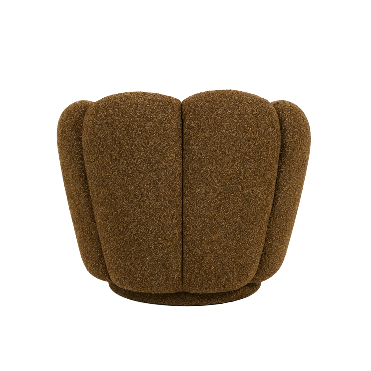 Fauteuil en tissu bouclette marron Margot