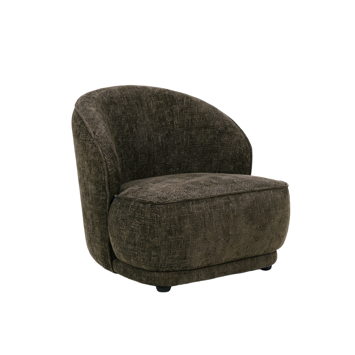 Fauteuil en tissu marron chocolat Travis