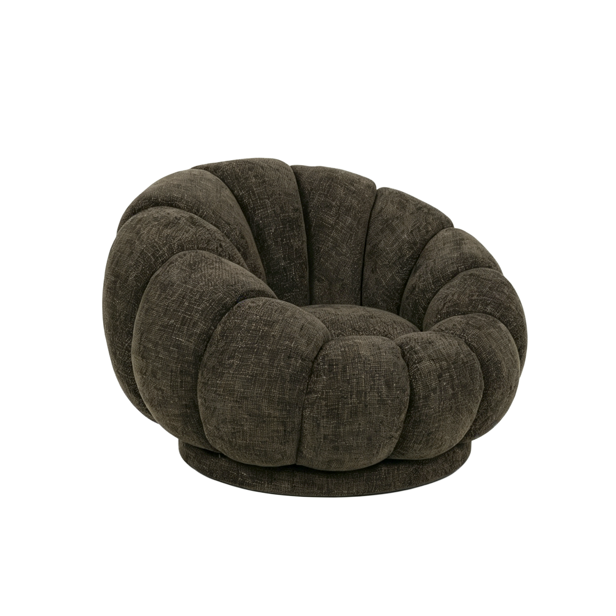 Fauteuil nuage en tissu marron chocolat Héléna
