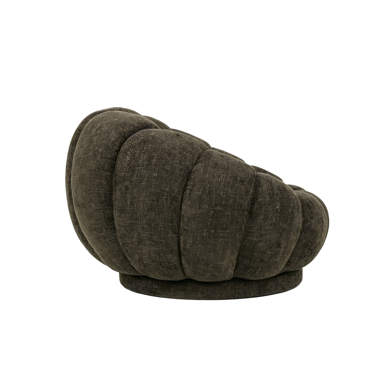 Fauteuil nuage en tissu marron chocolat Héléna