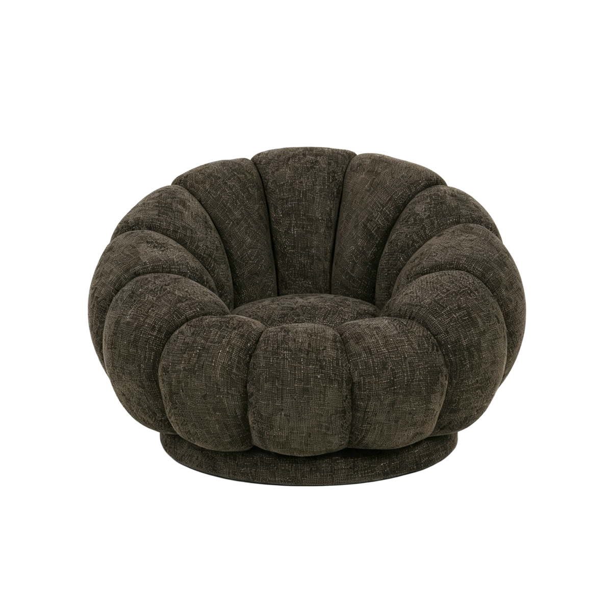 Fauteuil nuage en tissu marron chocolat Héléna