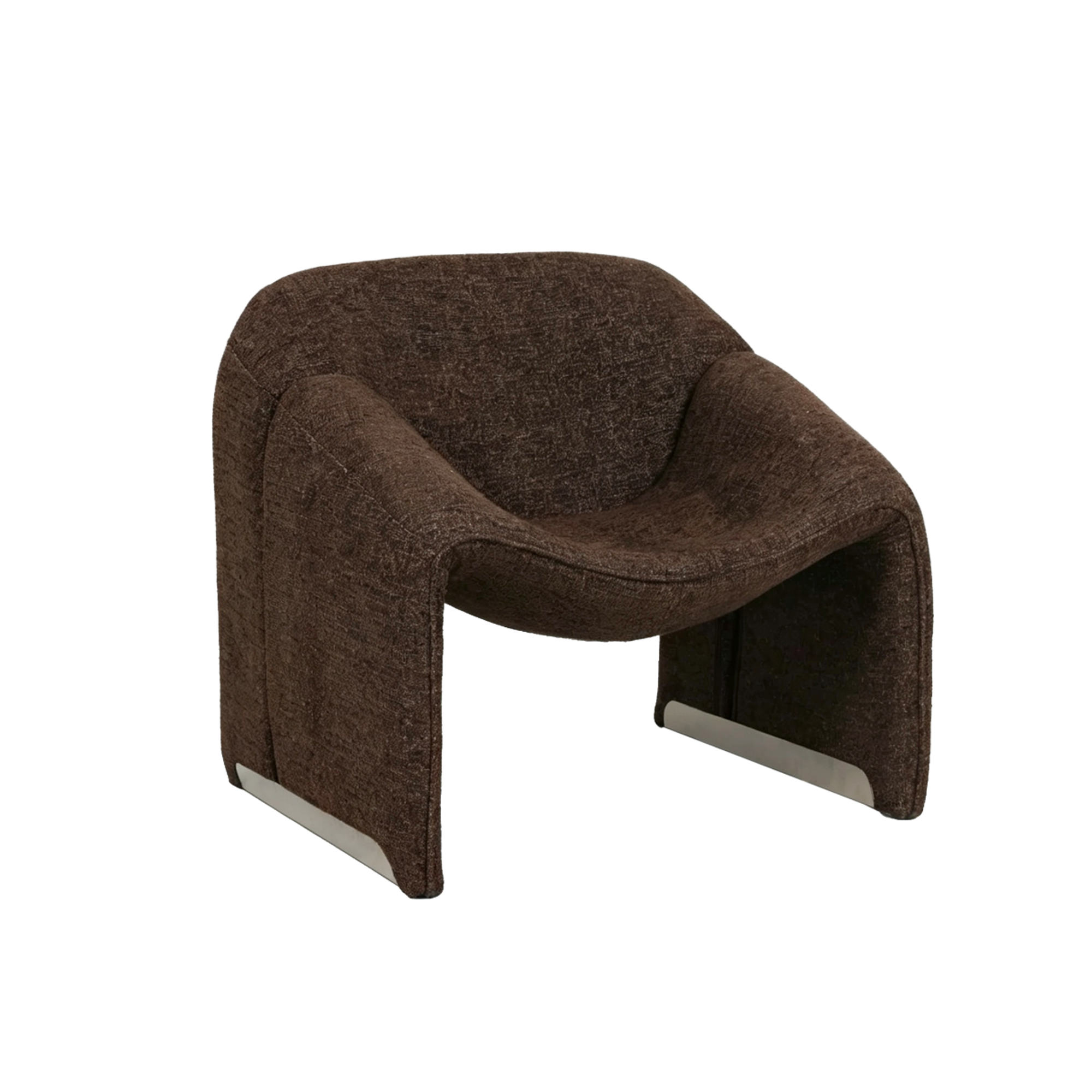 Fauteuil confort en tissu marron Théa