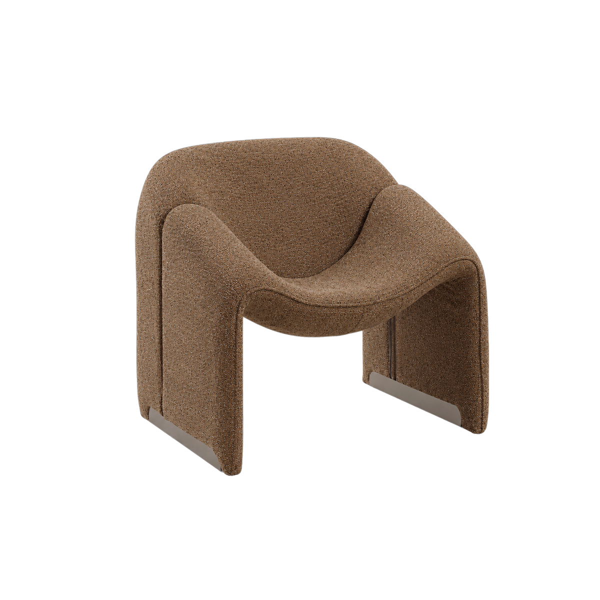 Fauteuil confort en tissu marron Théa