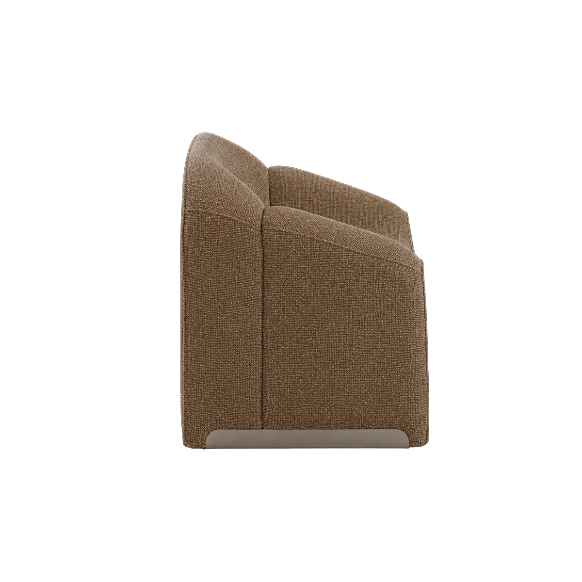 Fauteuil confort en tissu marron Théa