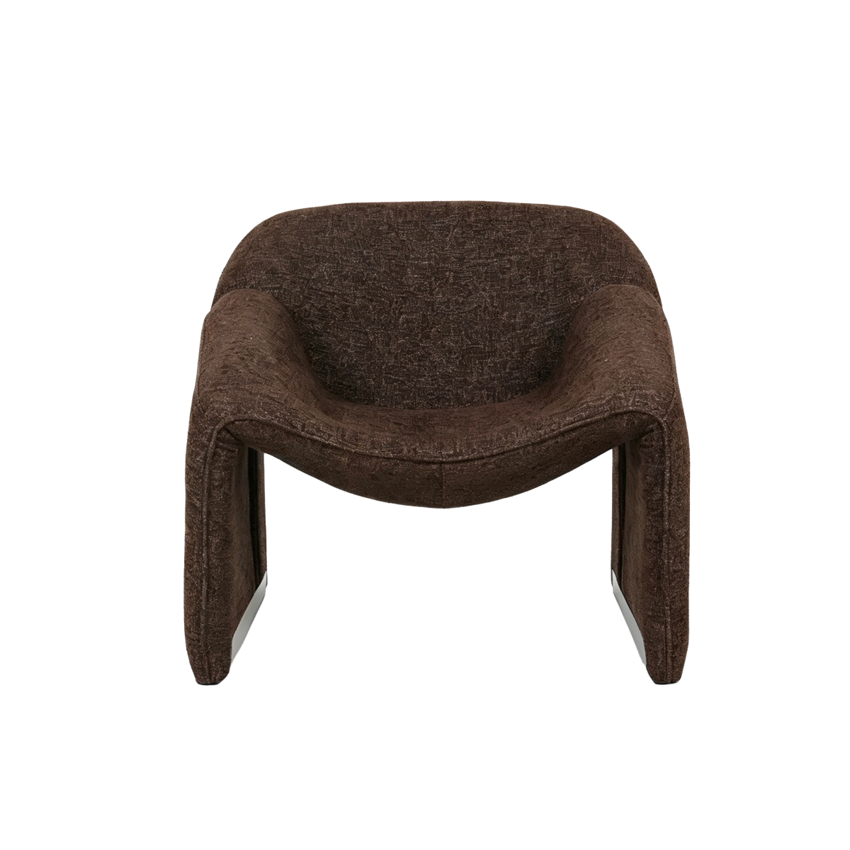 Fauteuil confort en tissu marron Théa
