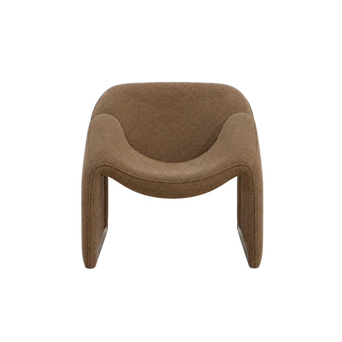 Fauteuil confort en tissu marron Théa