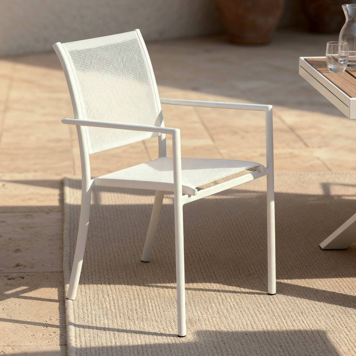 Chaise de jardin blanche Ilona (lot de 2)