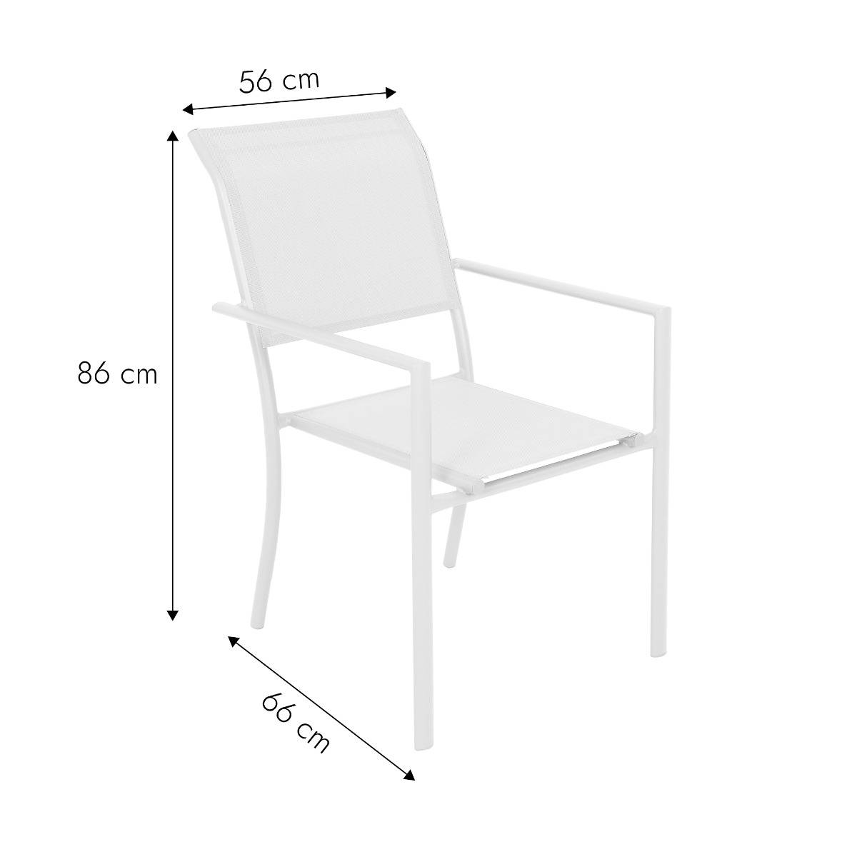 Chaise de jardin blanche Ilona (lot de 2)