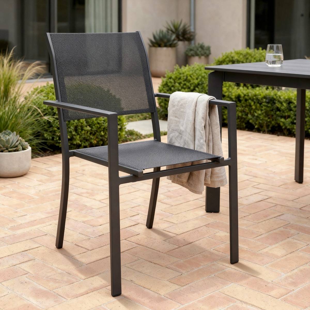 Chaise de jardin grise Ilona (lot de 2)