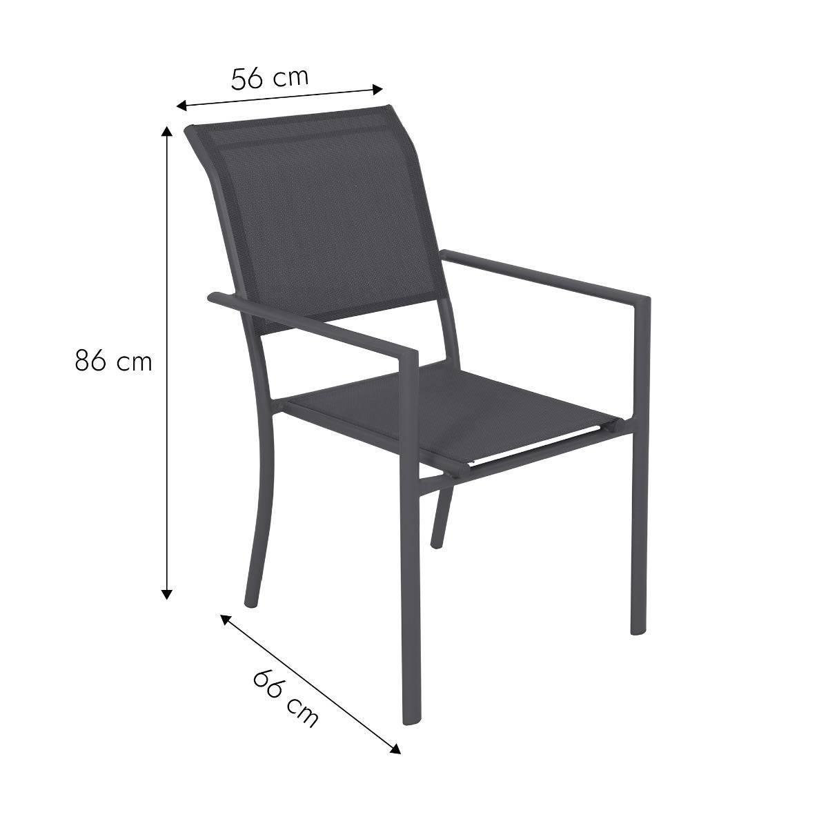 Chaise de jardin grise Ilona  (lot de 2)