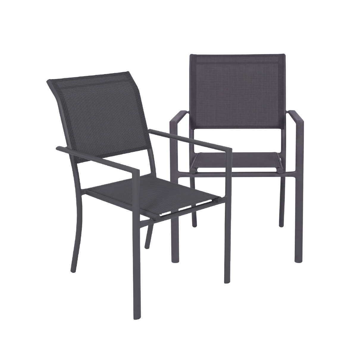 Chaise de jardin grise Ilona (lot de 2)