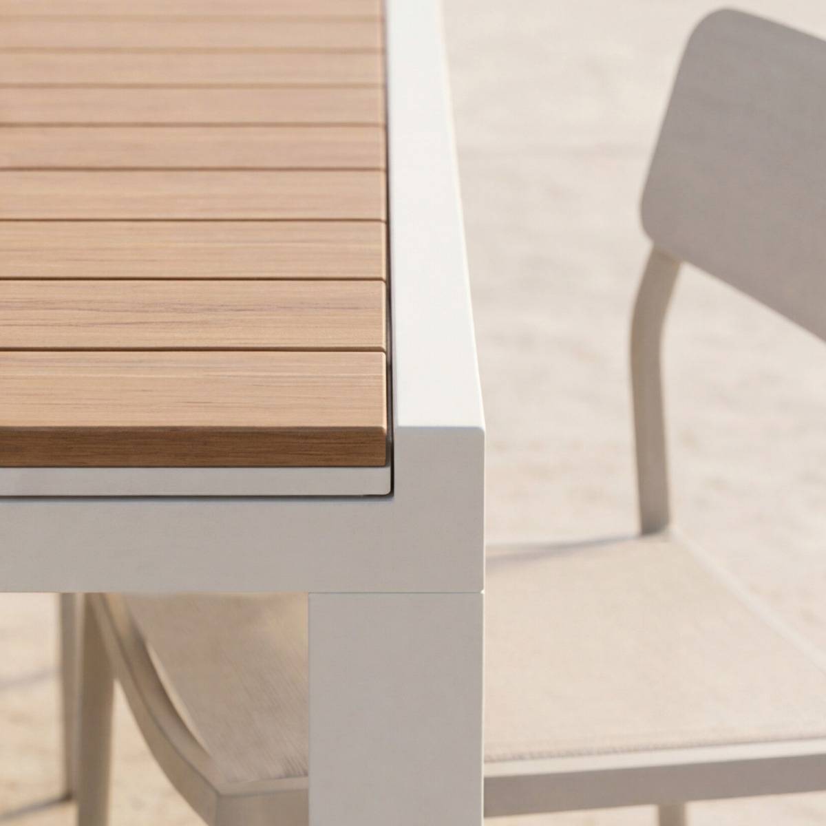 Table de jardin blanche en aluminium Ayden