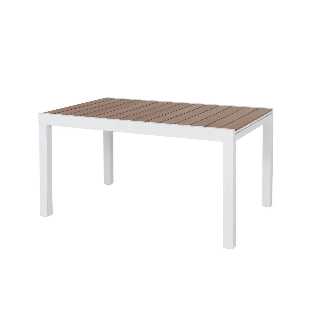 Table de jardin blanche en aluminium Ayden