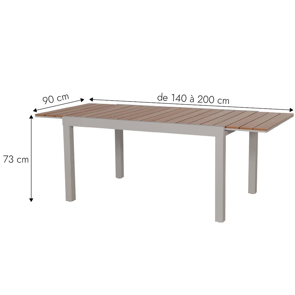 Table de jardin taupe en aluminium Ayden