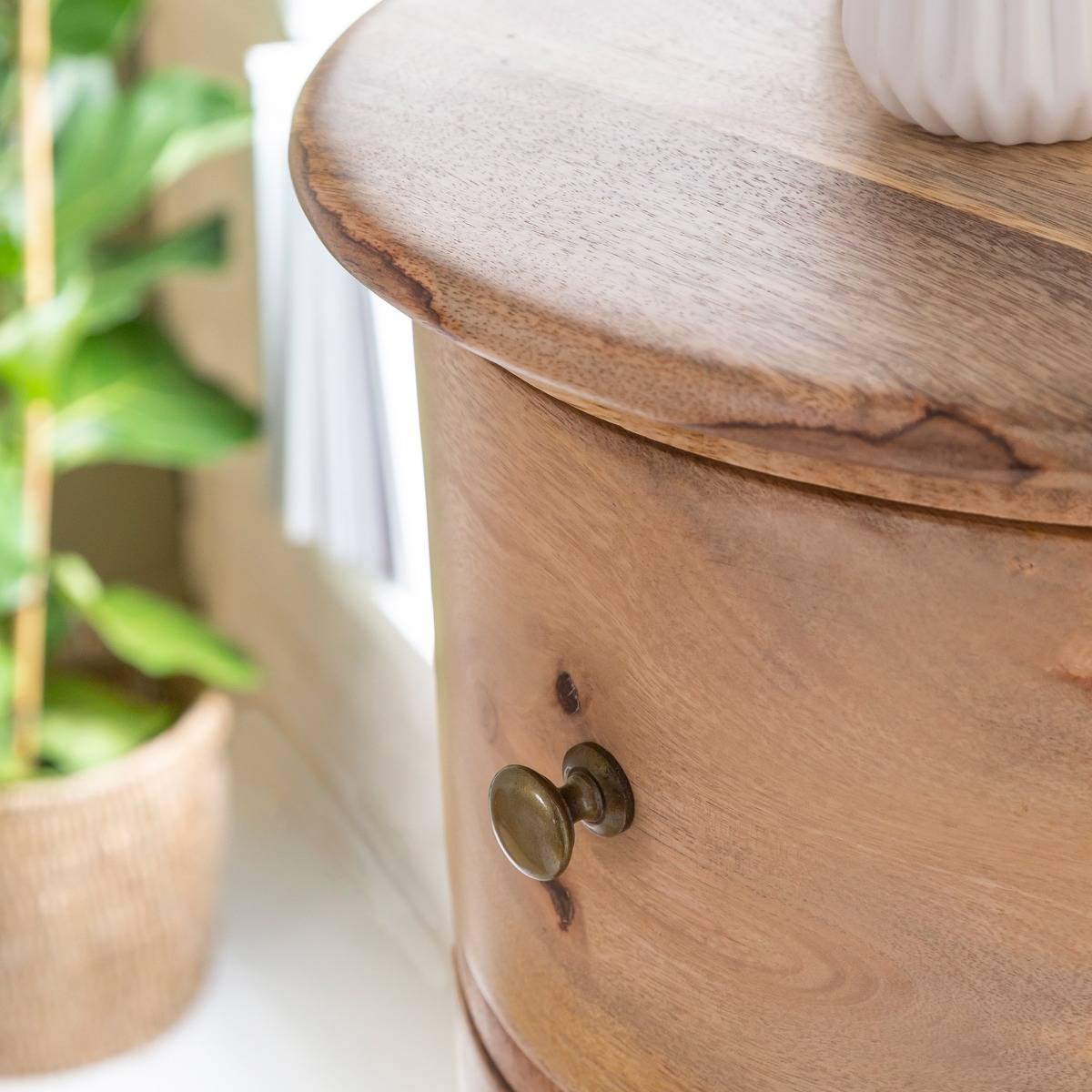 Chiffonnier rond en bois de manguier Maëva