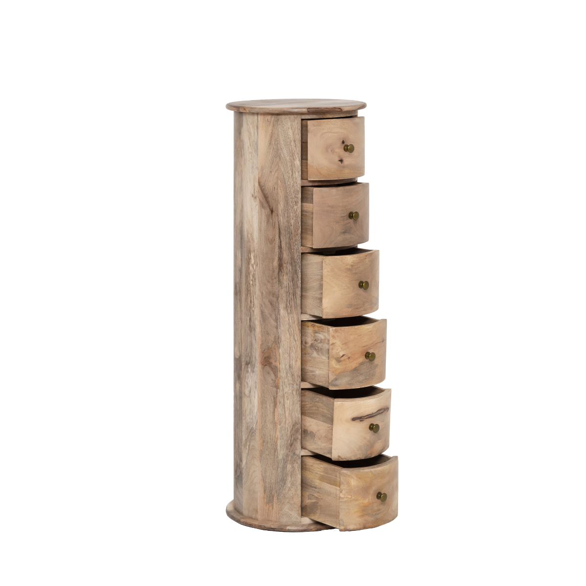 Chiffonnier rond en bois de manguier Maëva