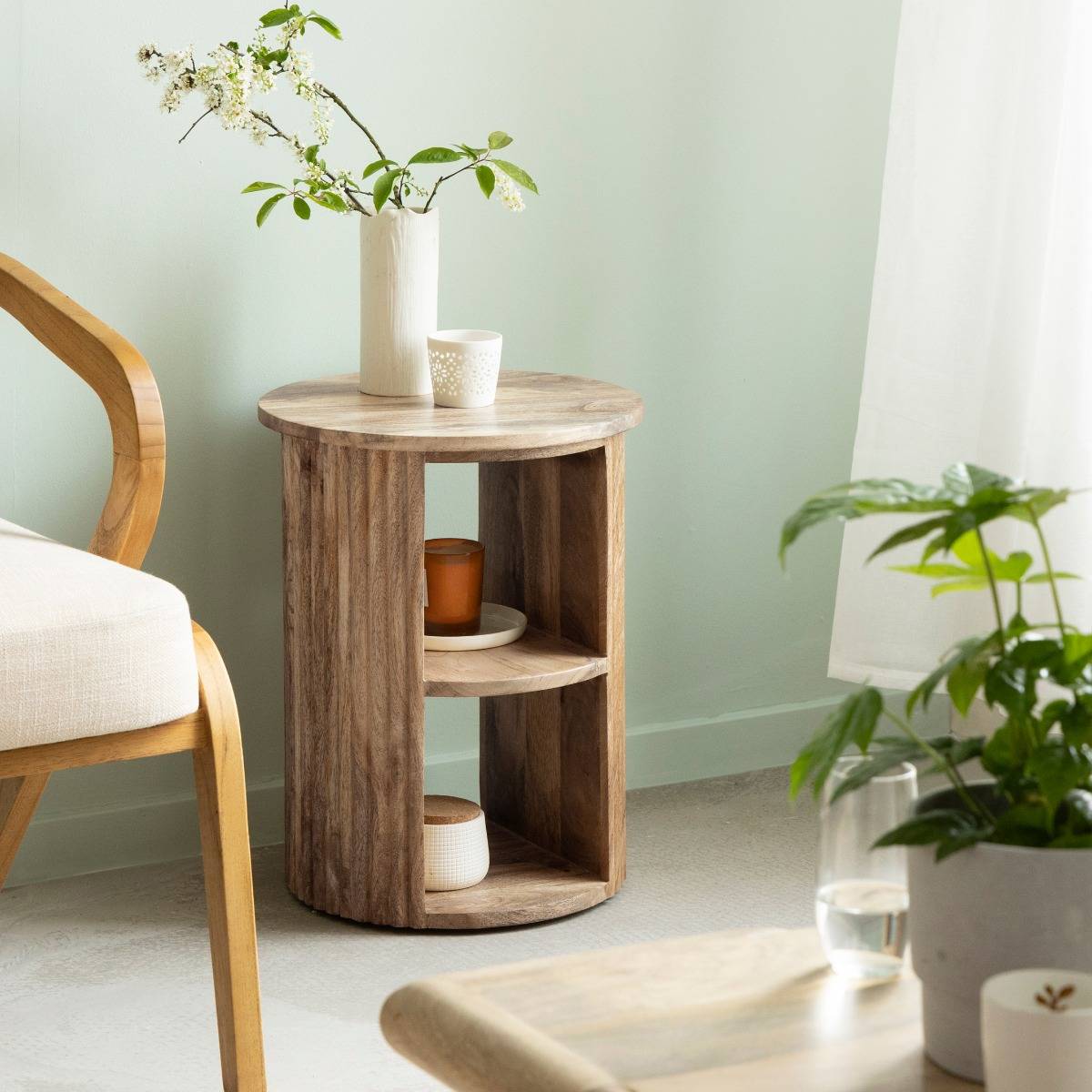 Table de chevet en bois de manguier Maëva