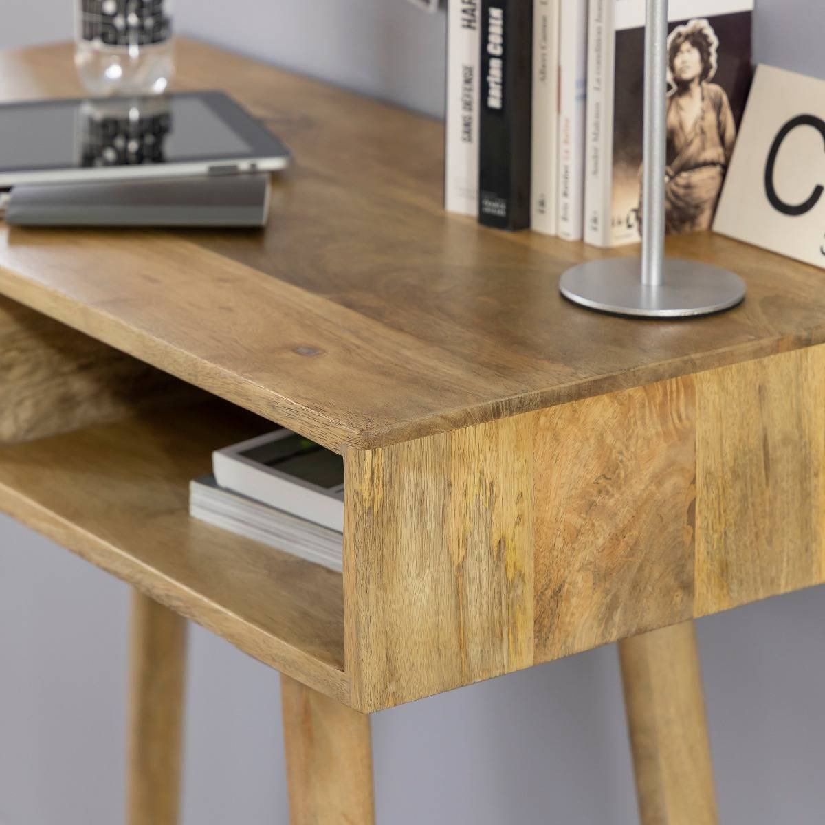 Console avec rangement en bois de manguier Maëva