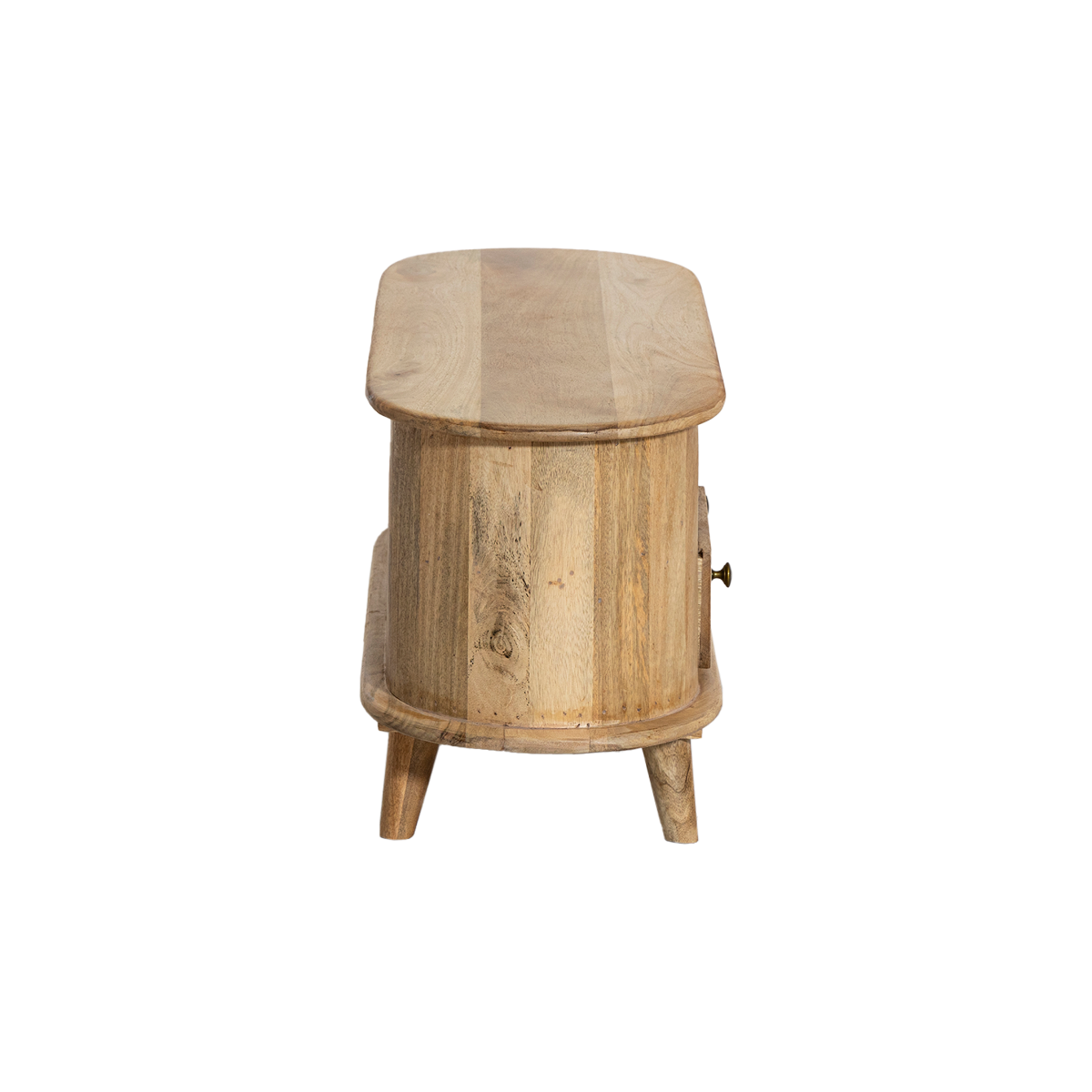 Petit meuble TV arrondi en bois de manguier Maëva