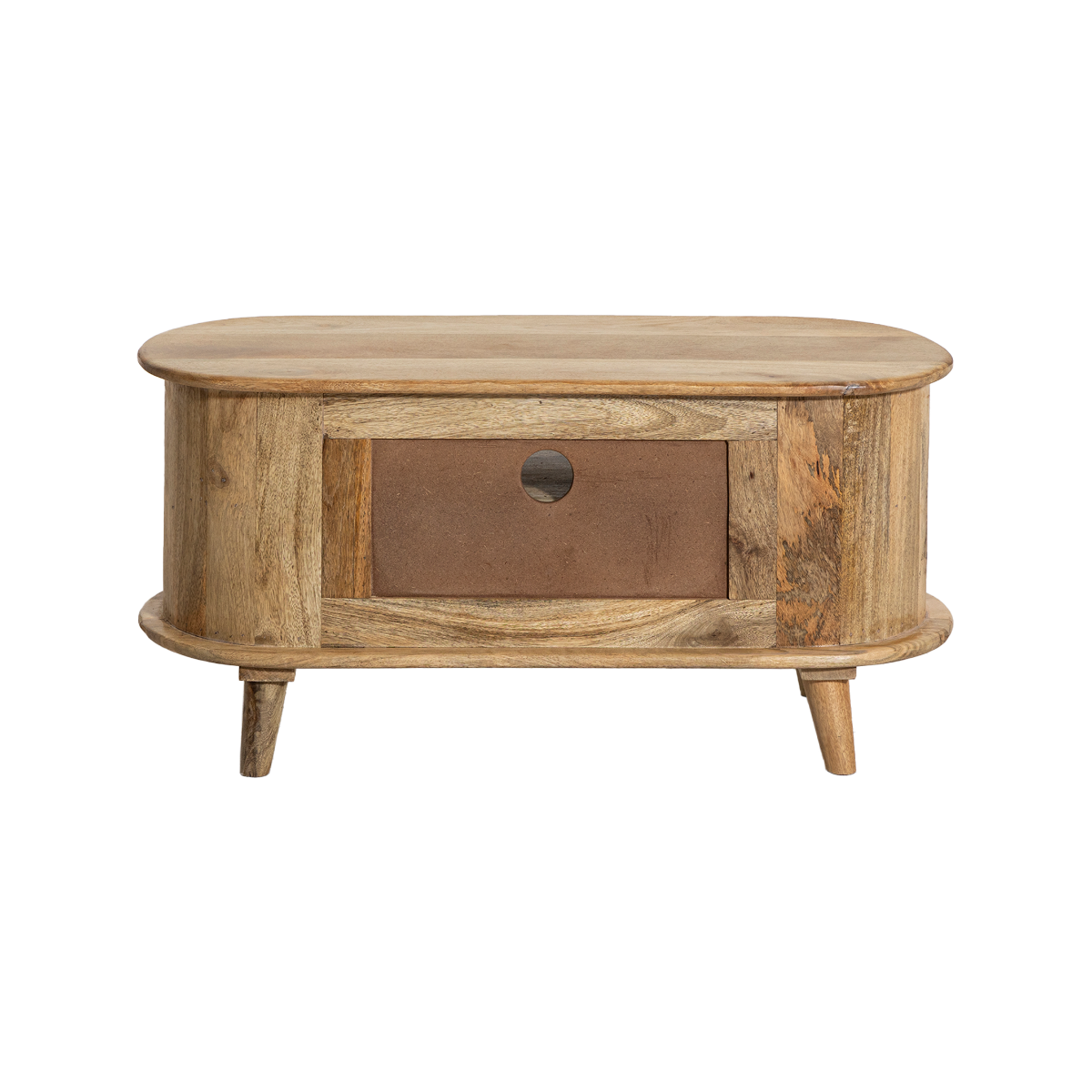 Petit meuble TV arrondi en bois de manguier Maëva