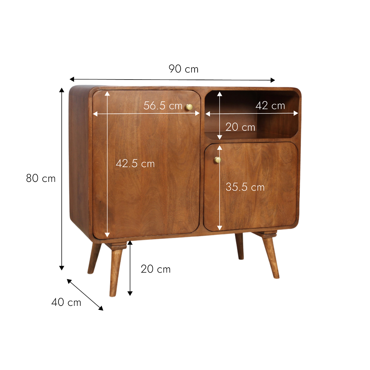 Petit buffet en bois de manguier Carmen