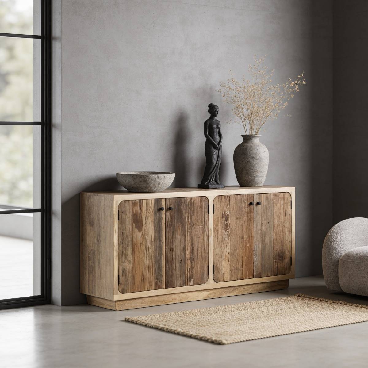 Buffet en bois de manguier et en bois recyclé Barry