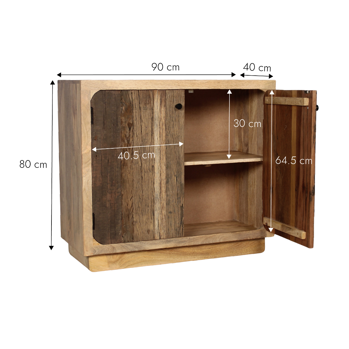 Petit buffet en bois de manguier et bois recyclé Barry