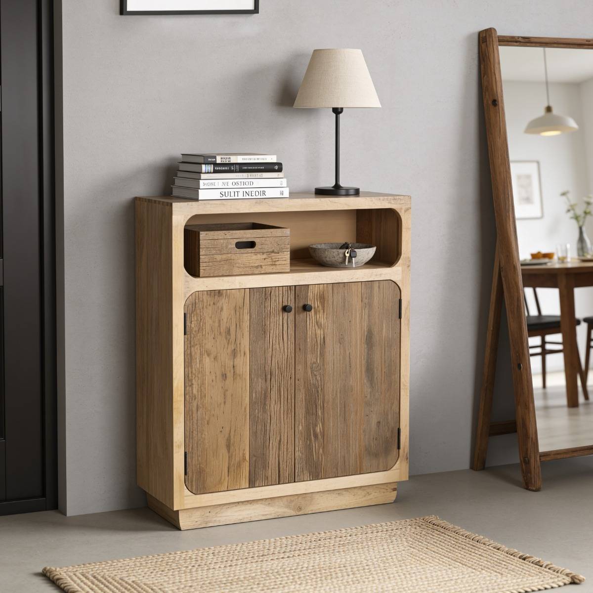 Buffet haut en bois de manguier et bois recyclé Barry