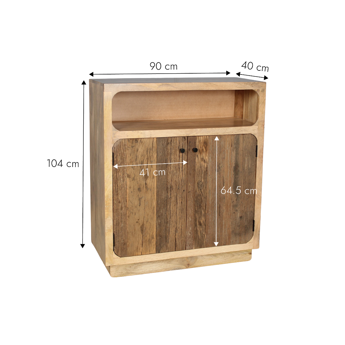 Buffet haut en bois de manguier et bois recyclé Barry