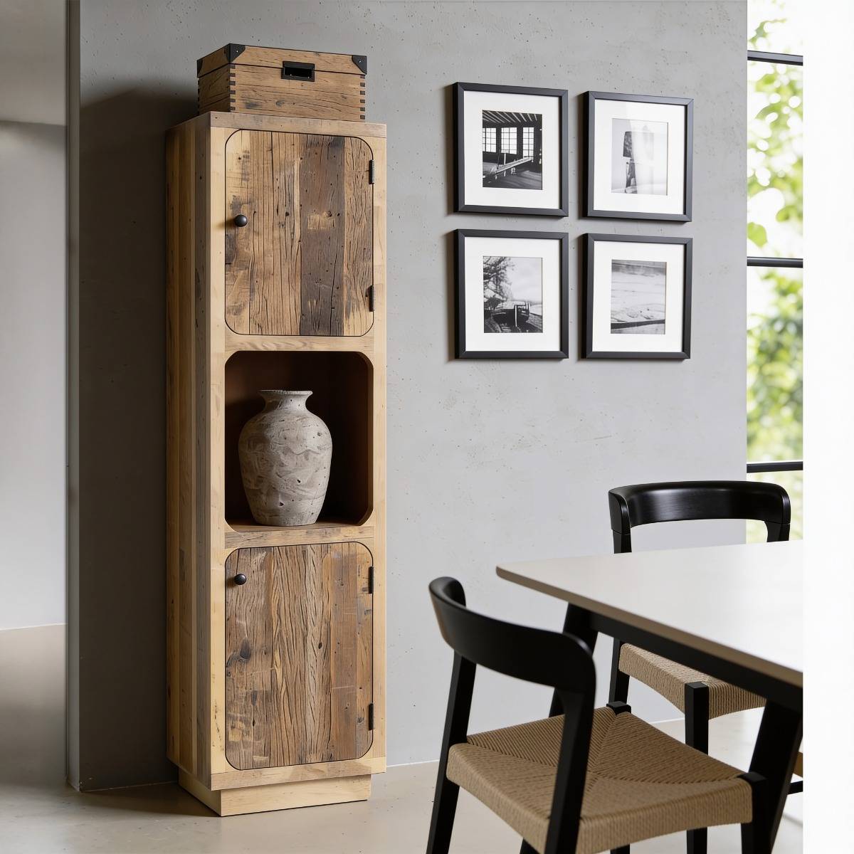 Colonne en bois de manguier et bois recyclé Barry