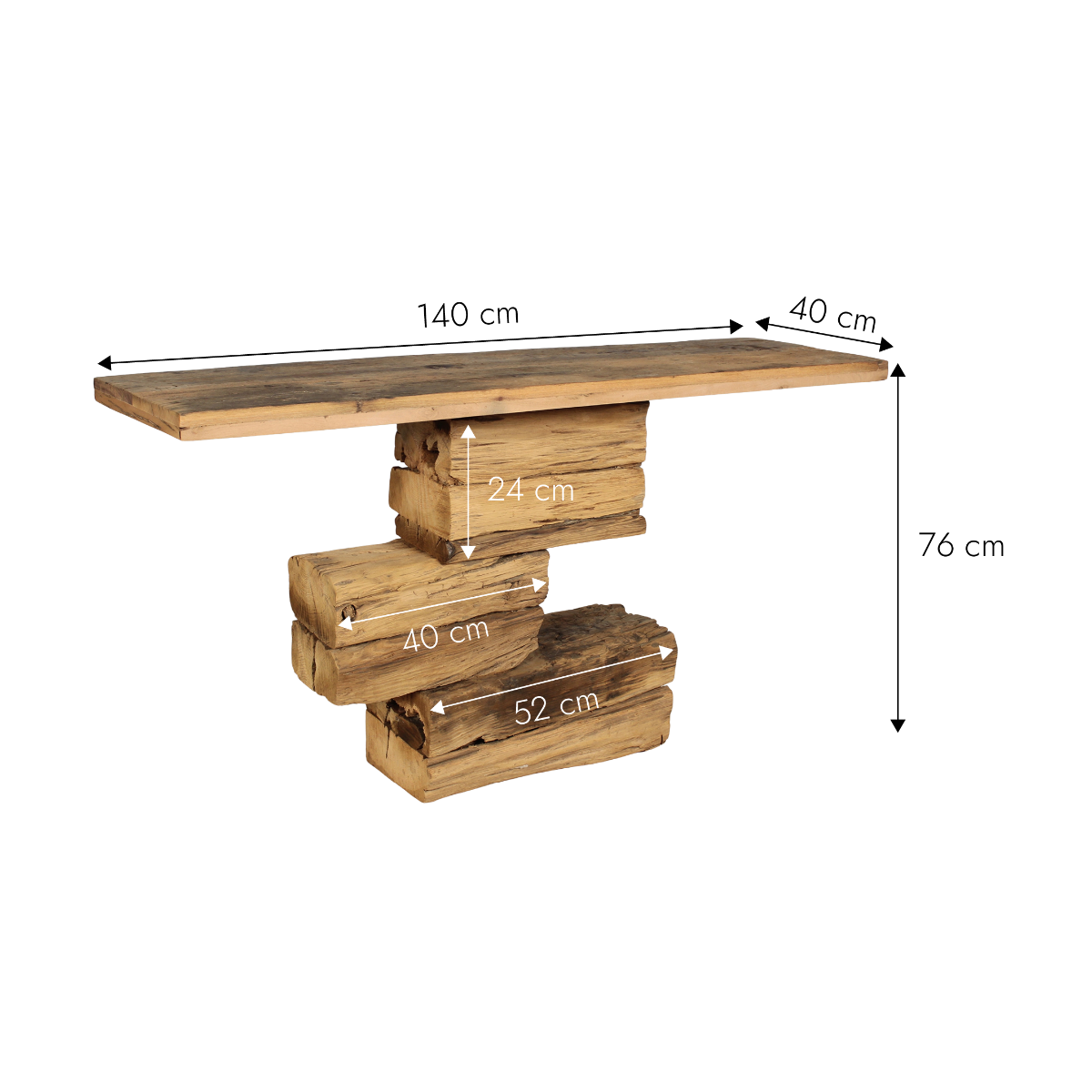 Console en bois recyclé Barry