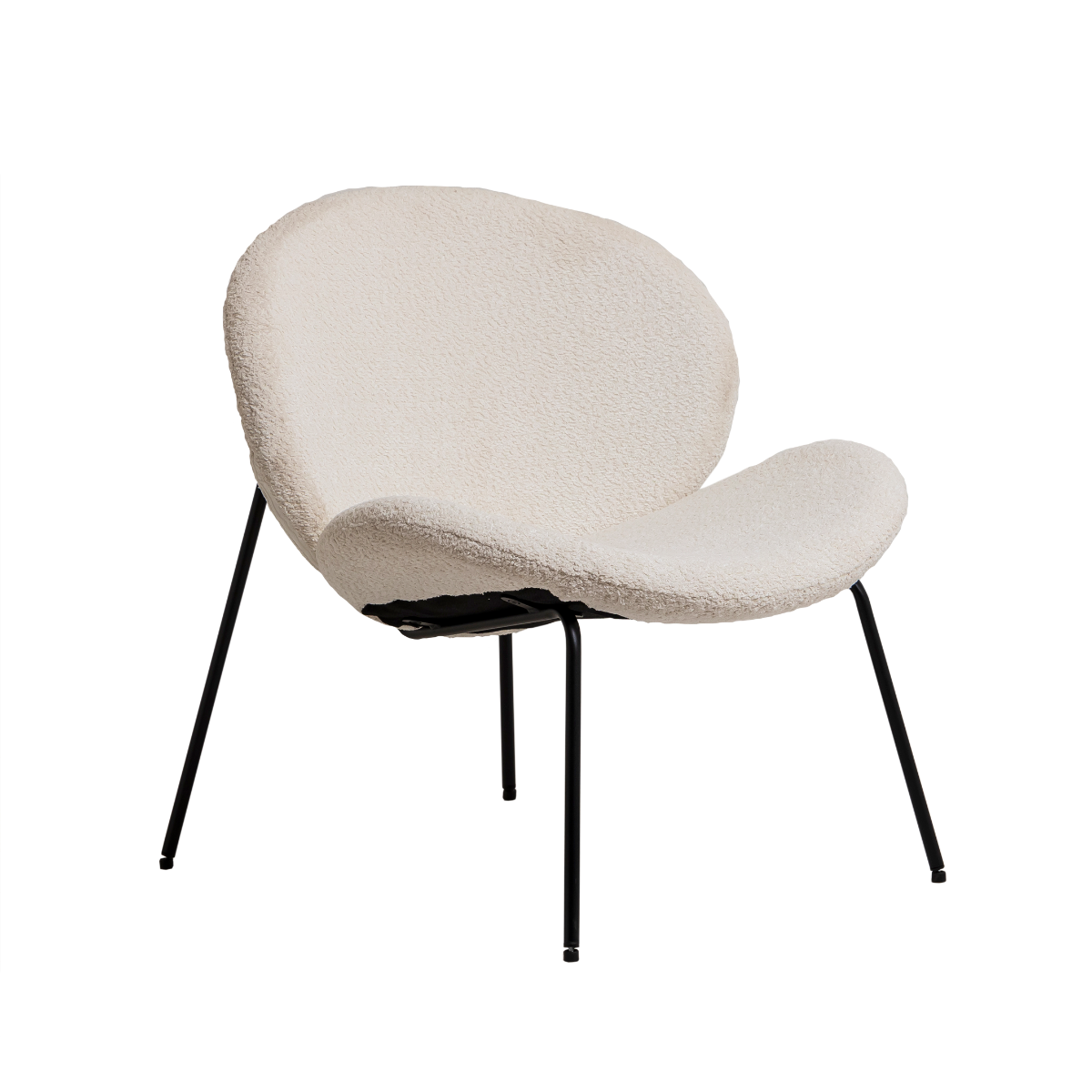 Fauteuil en tissu bouclette blanc Kanoa