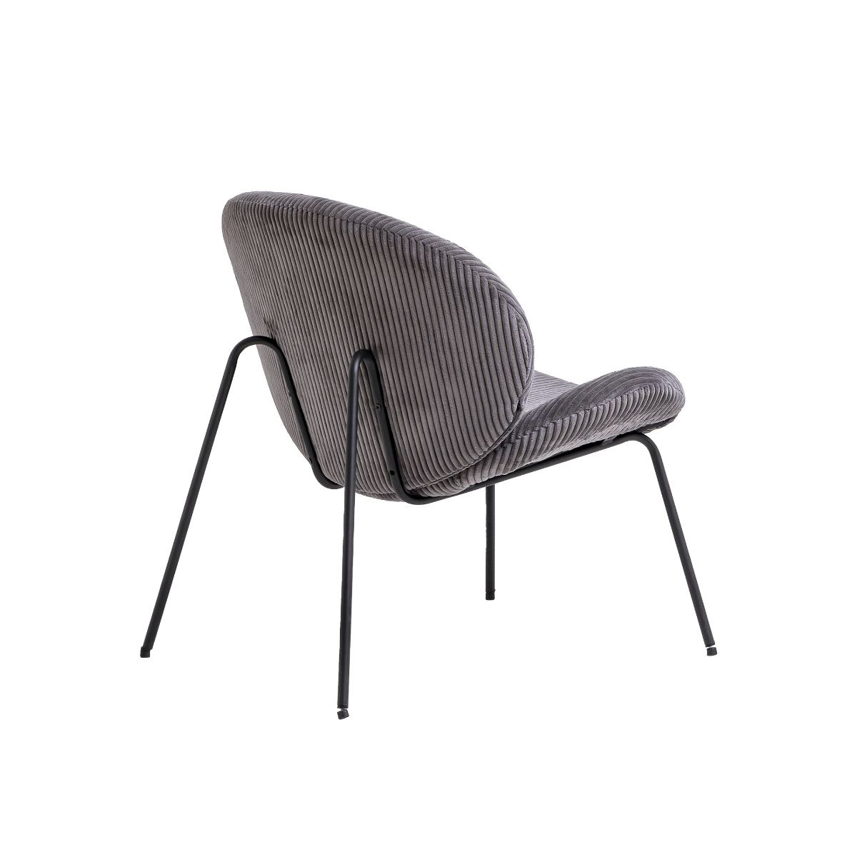 Fauteuil en velours gris Dorian