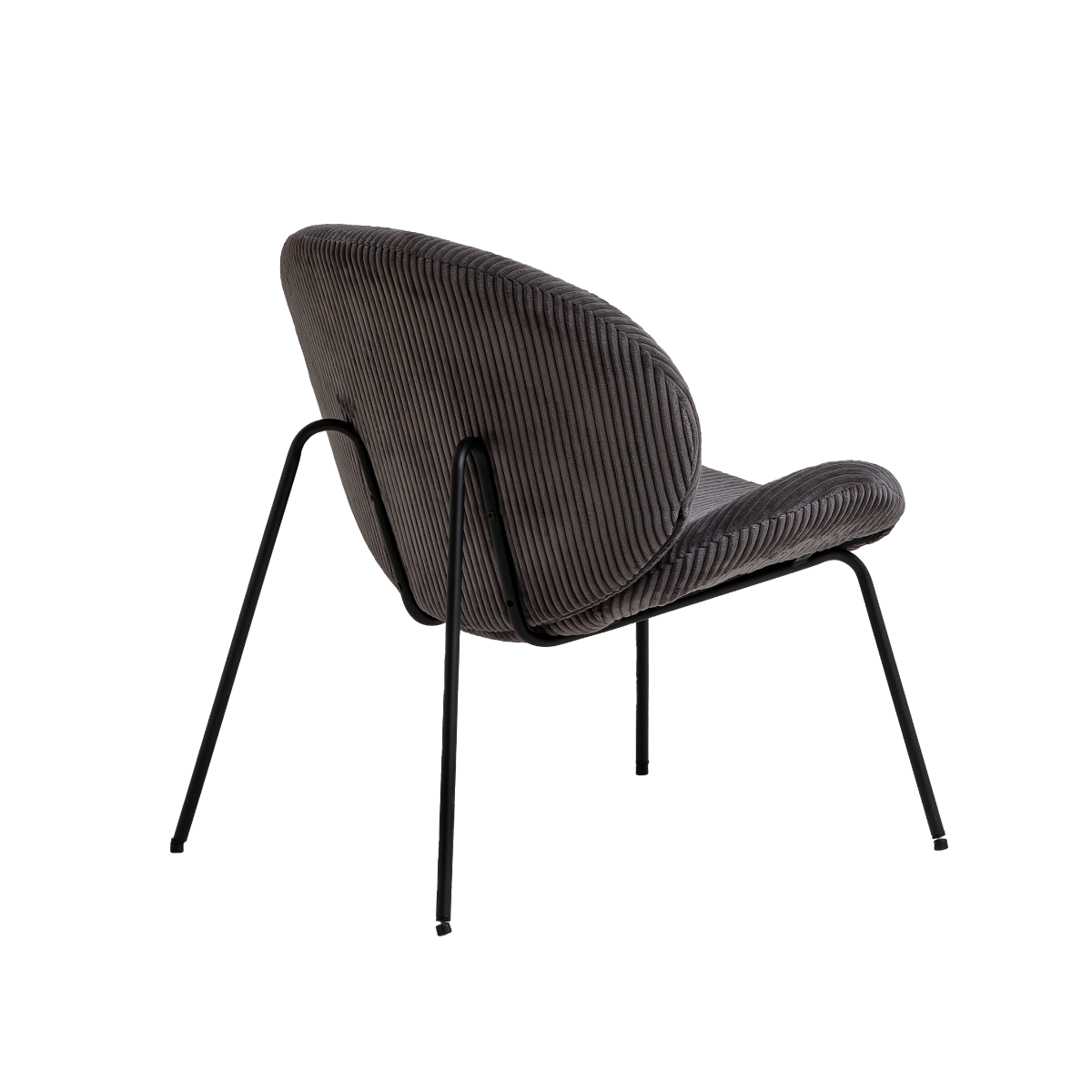 Fauteuil en velours rond gris Kanoa