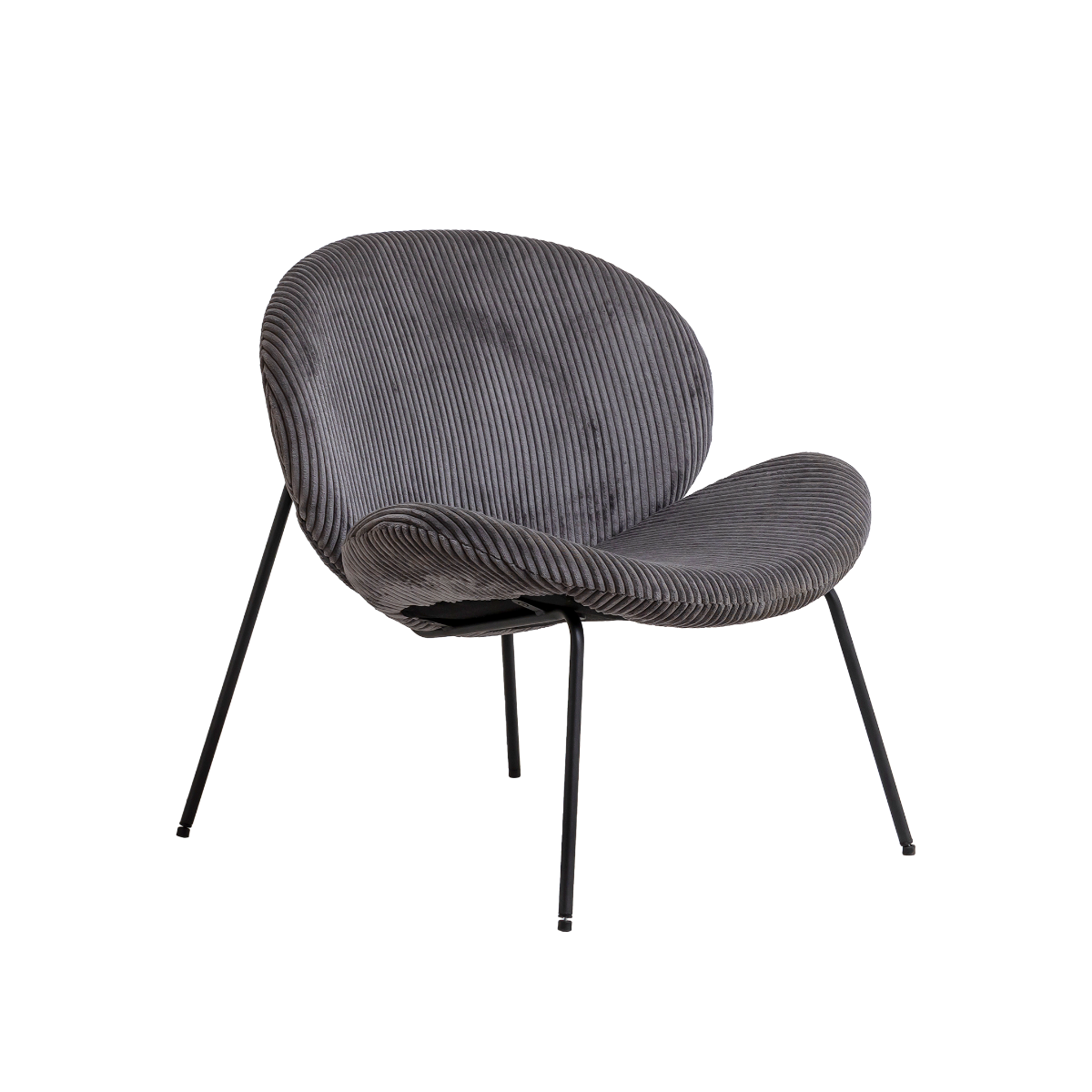 Fauteuil en velours gris Dorian