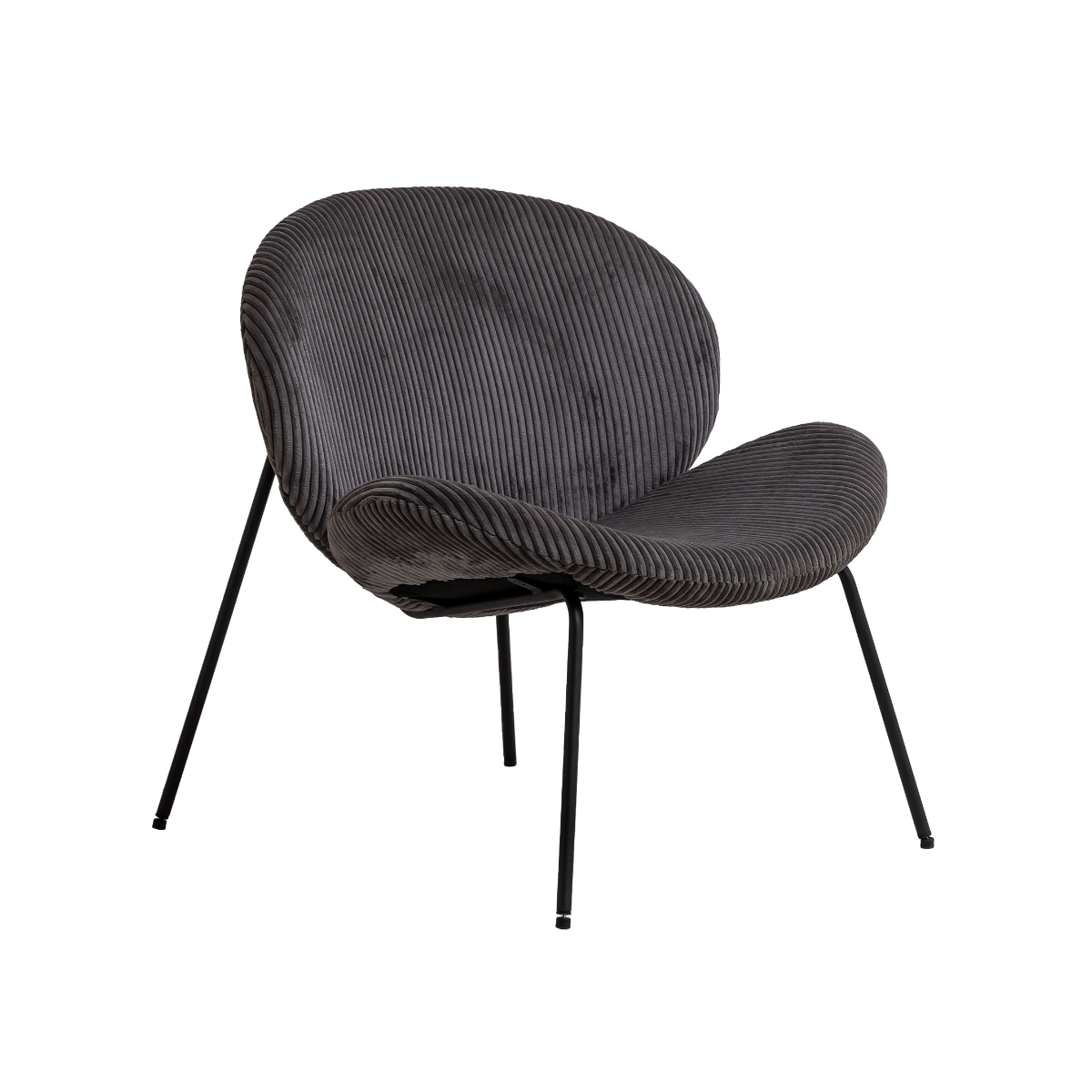 Fauteuil en velours rond gris Kanoa