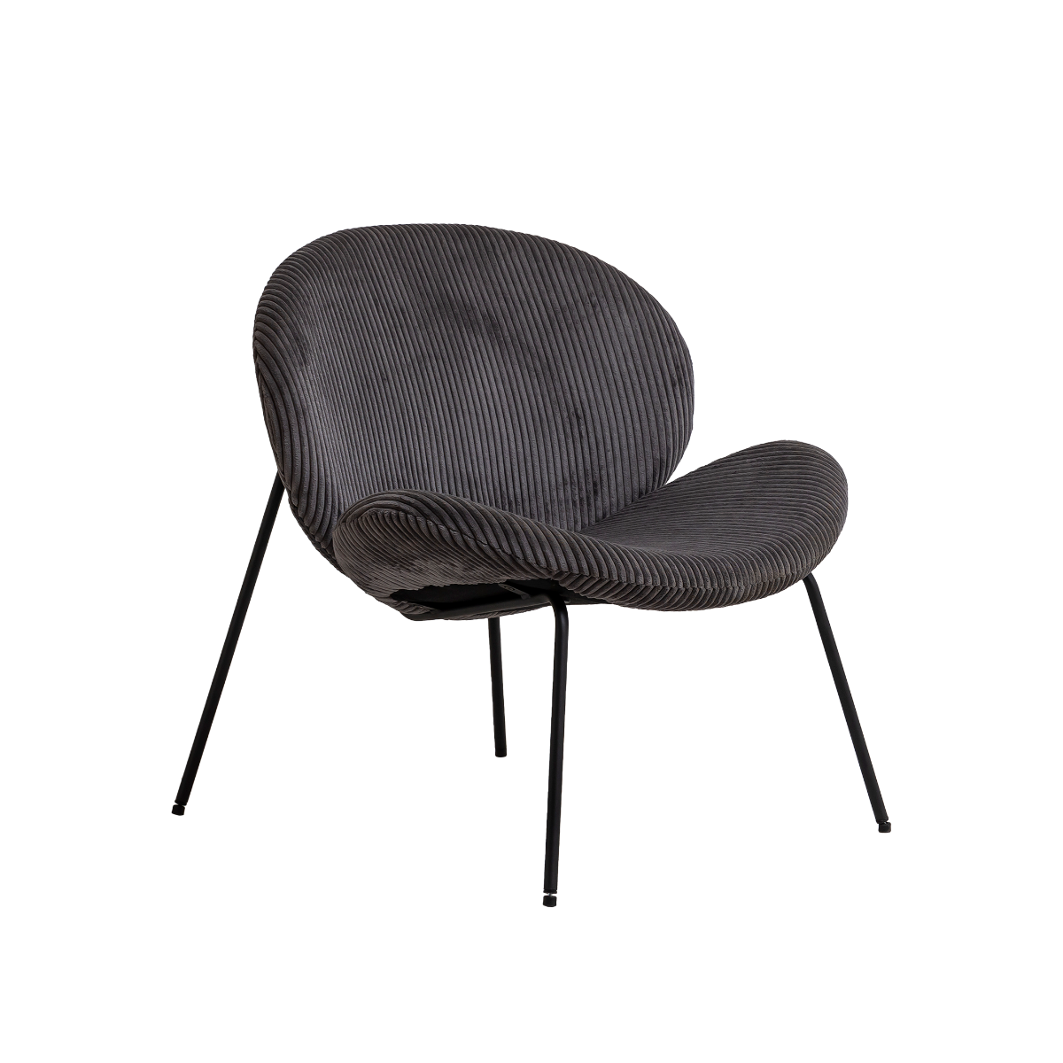 Fauteuil en velours gris Dorian