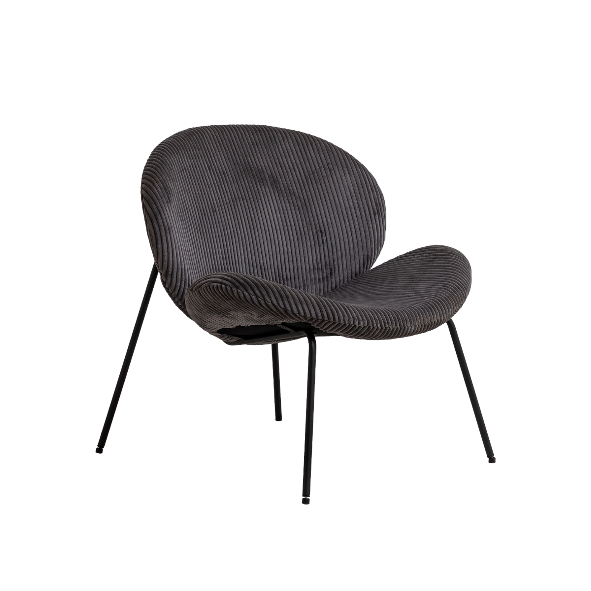 Fauteuil en velours gris Dorian