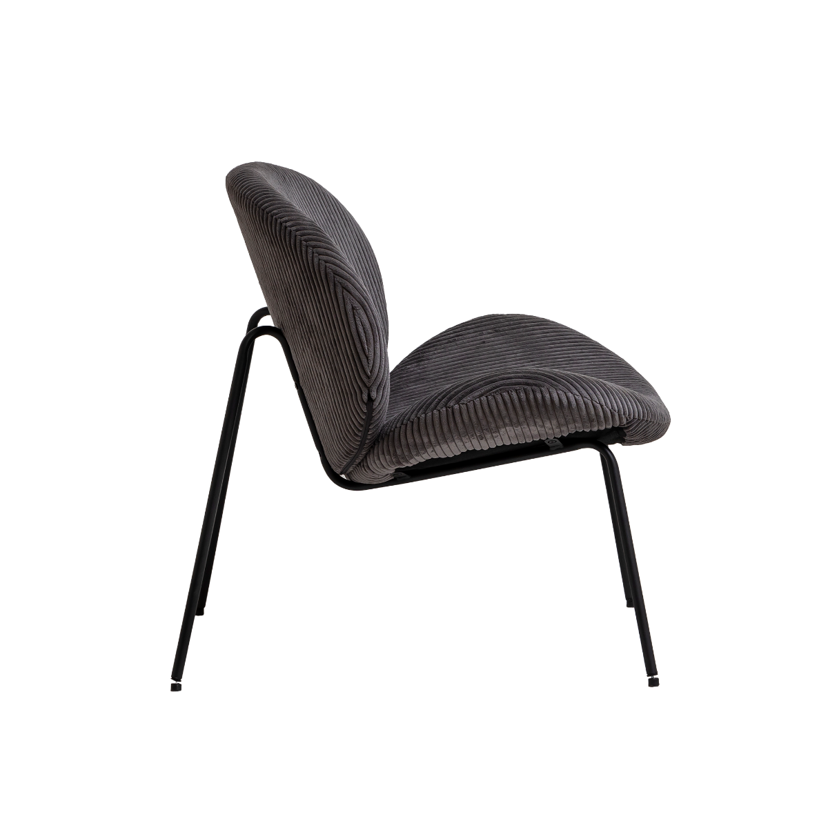 Fauteuil en velours rond gris Kanoa