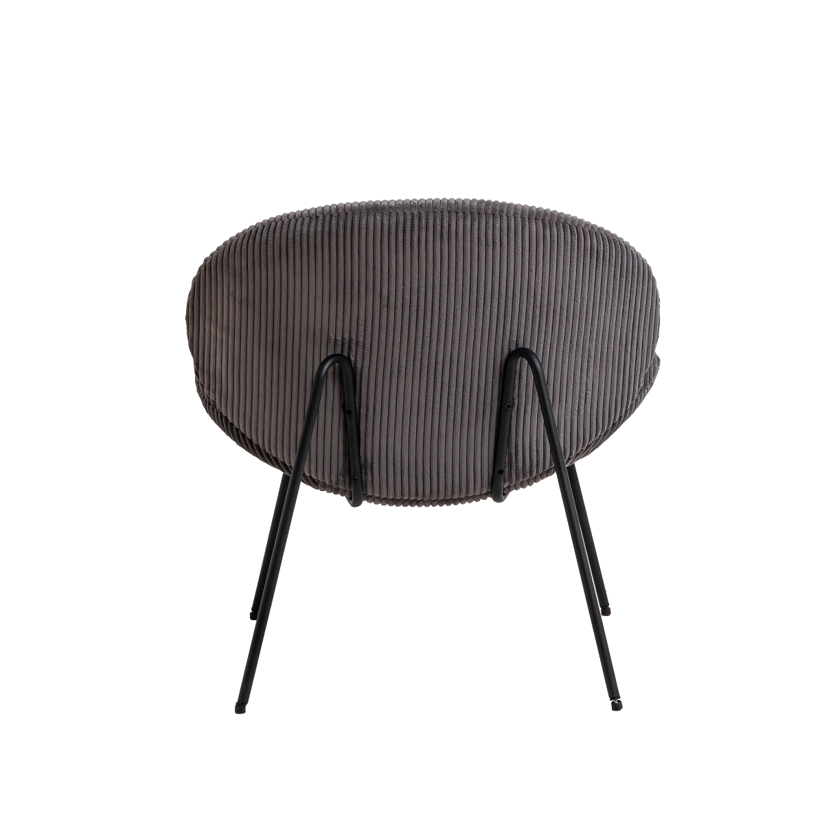 Fauteuil en velours rond gris Kanoa