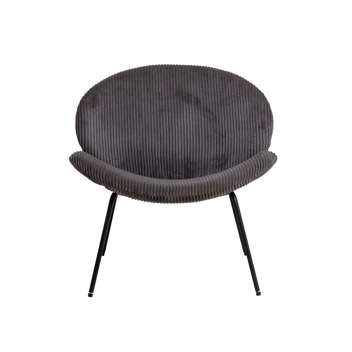 Fauteuil en velours rond gris Kanoa