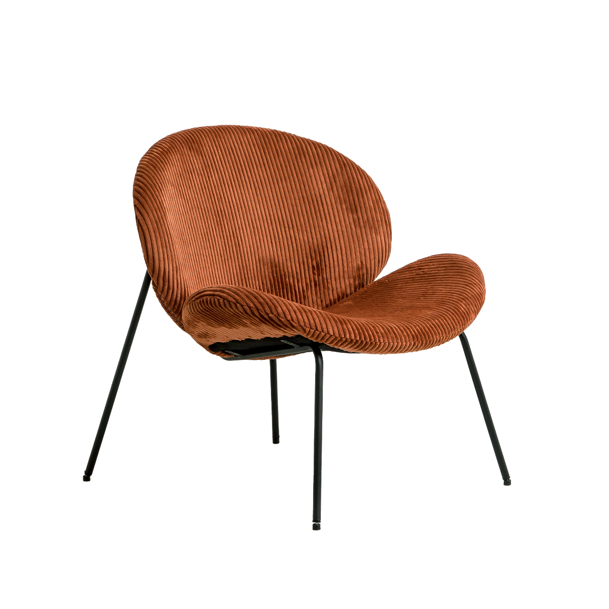 Fauteuil en velours terracotta Kanoa