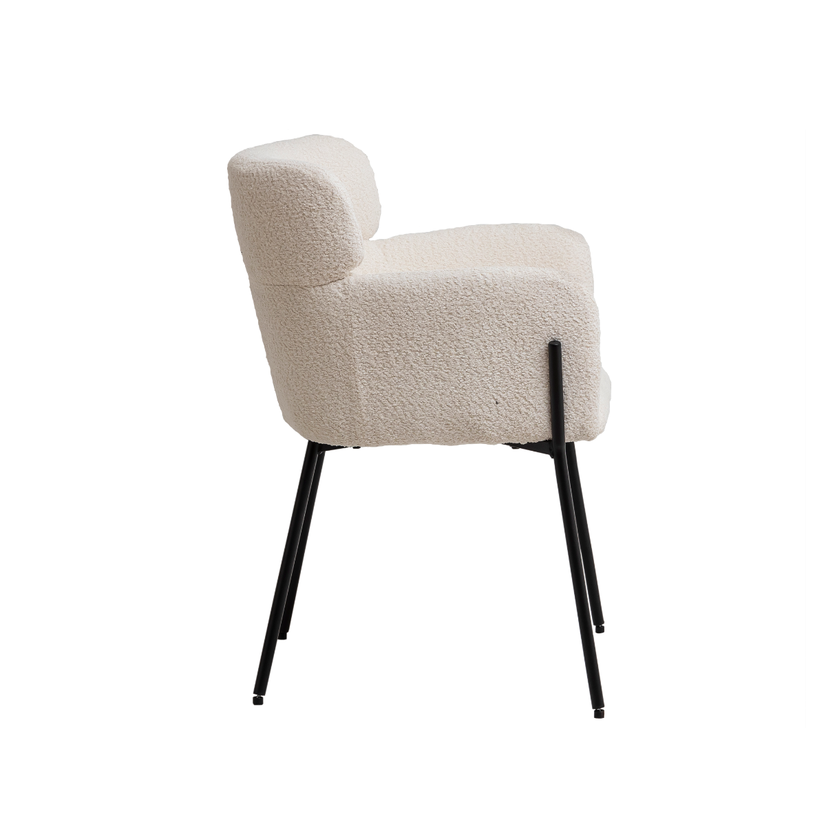 Fauteuil en tissu bouclette blanc Kanoa (lot de 2)