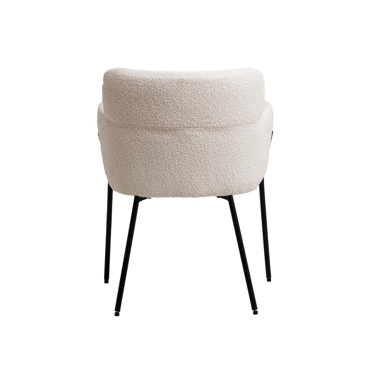 Fauteuil en tissu bouclette blanc Kanoa (lot de 2)