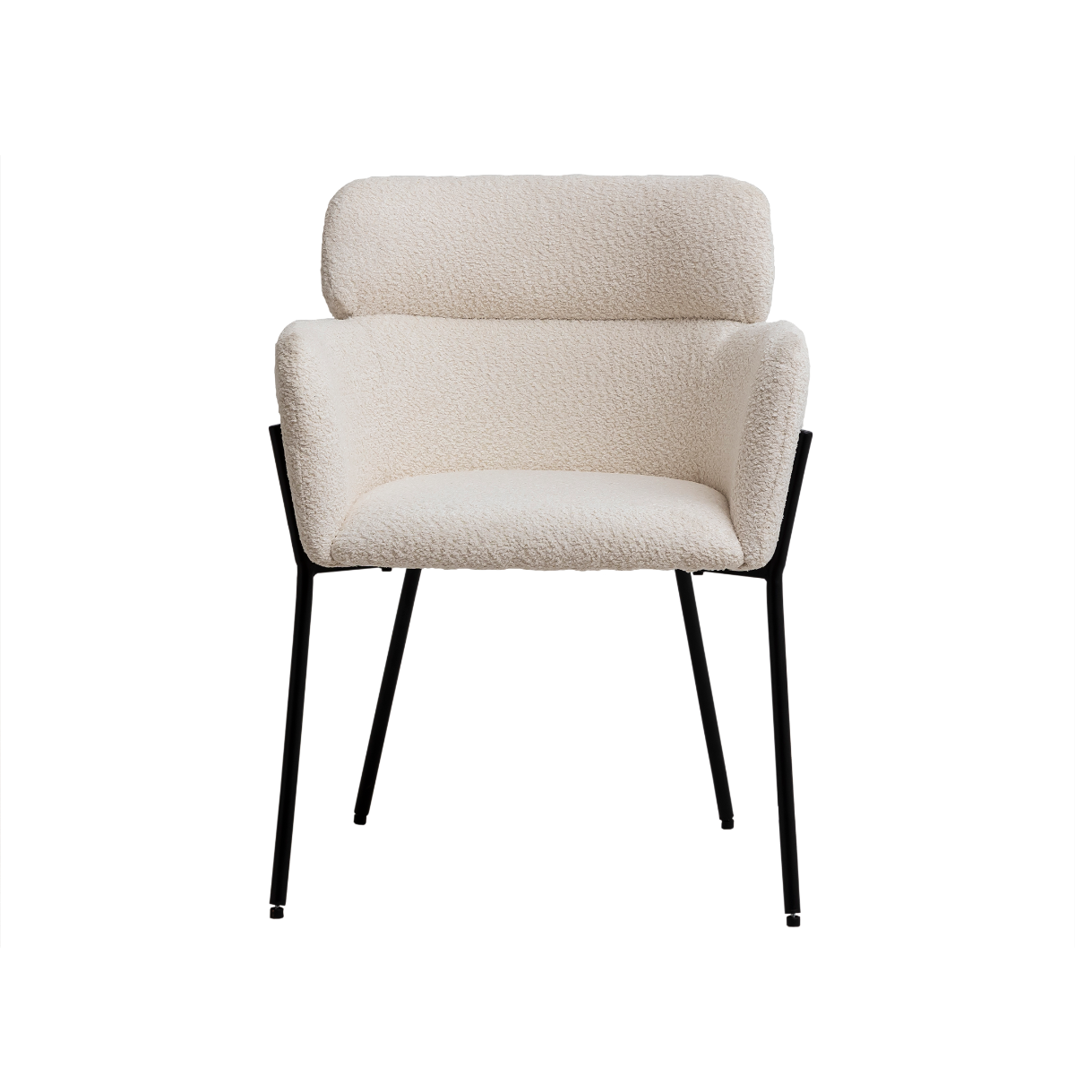 Fauteuil en tissu bouclette blanc Kanoa (lot de 2)