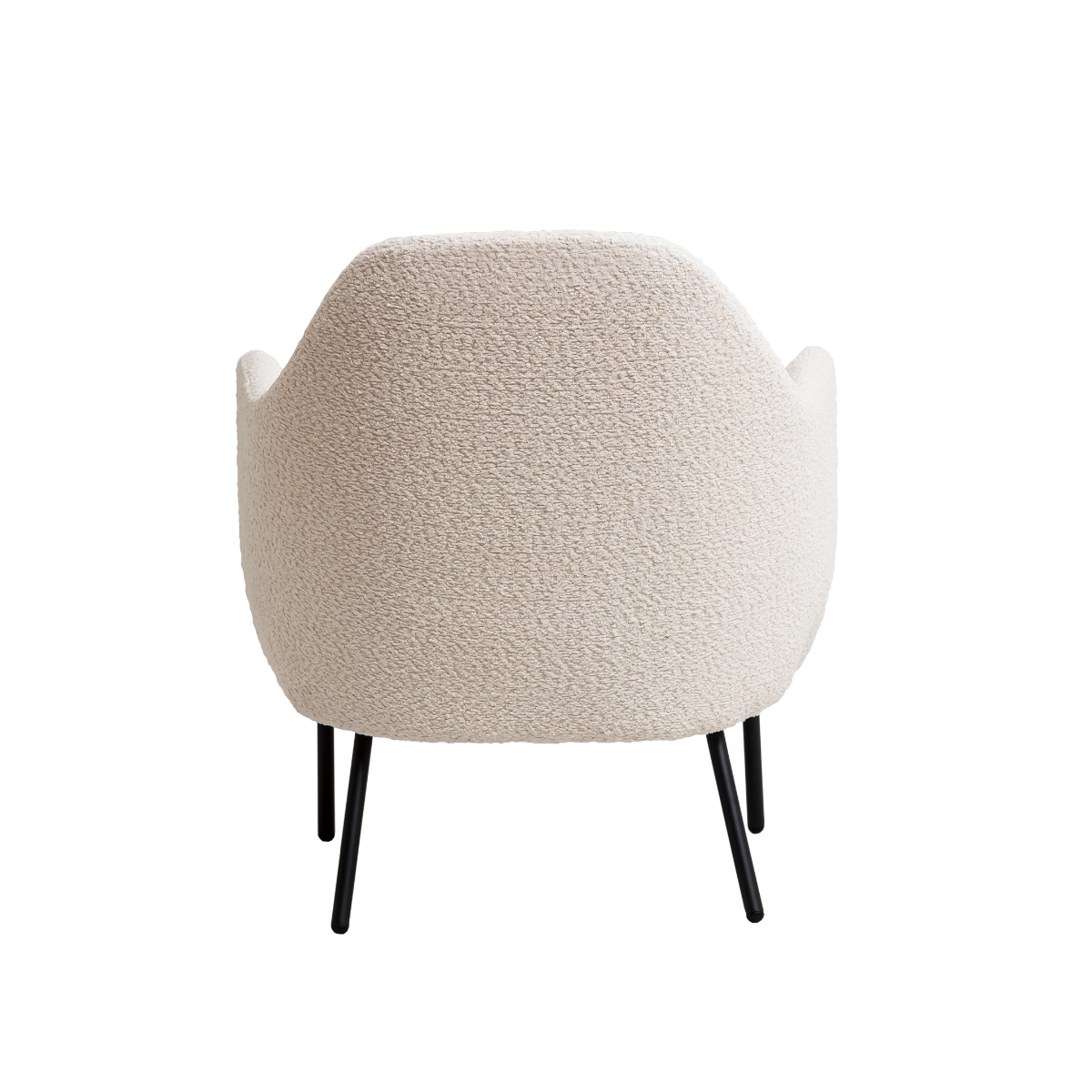 Fauteuil confort en tissu bouclette blanc Amandine